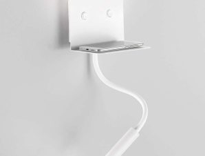 Φωτιστικό Τοίχου – Απλίκα 6636 B LC Εύκαμπτο Με Θύρα USB 6W & 3W Led 16×12,5cm White Perenz